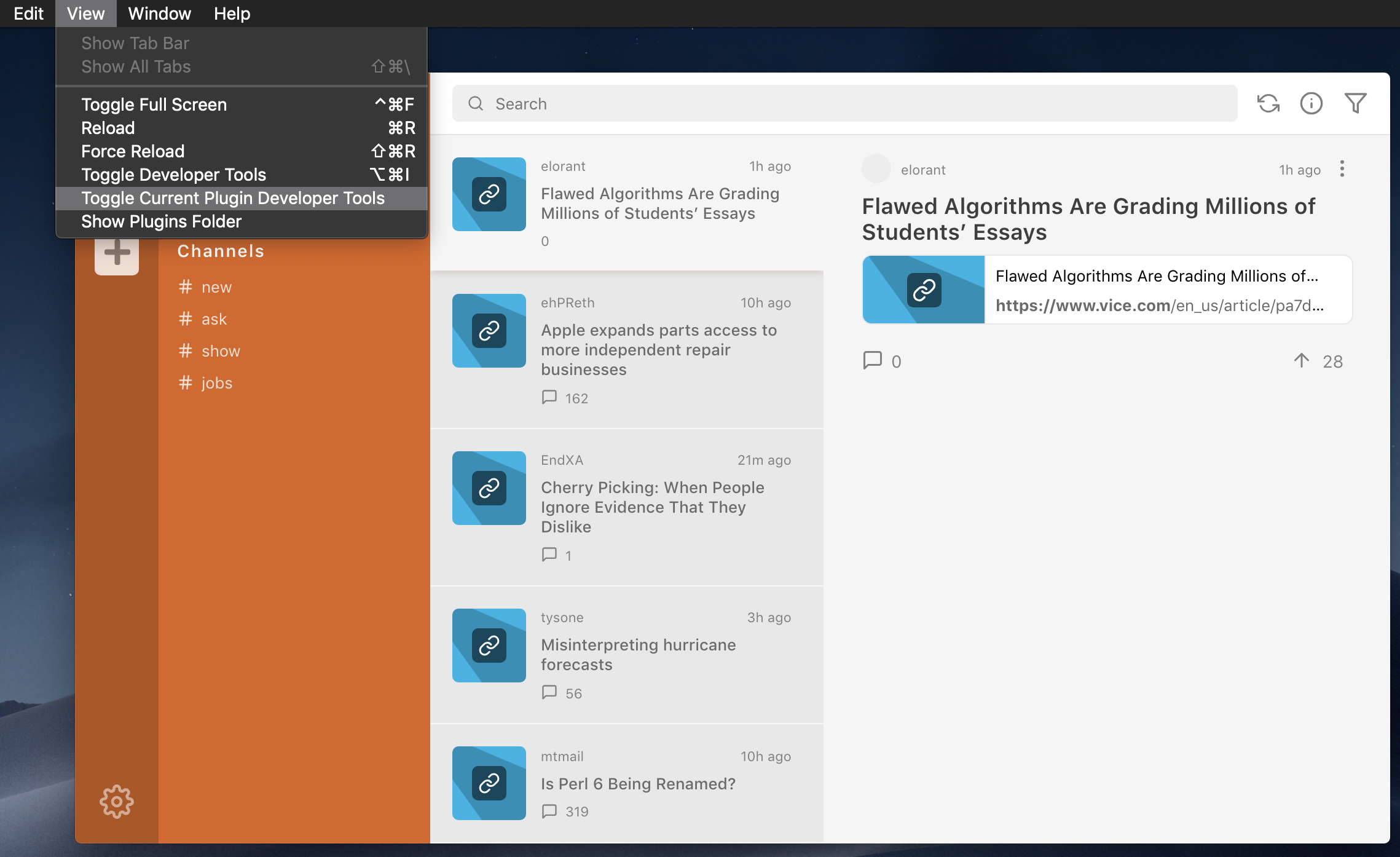 Toggle Dev Tools